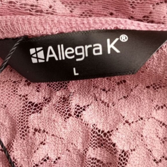 Allegra K Pink Lace Bolero Shrug SZ.L NWT. - Picture 5 of 7